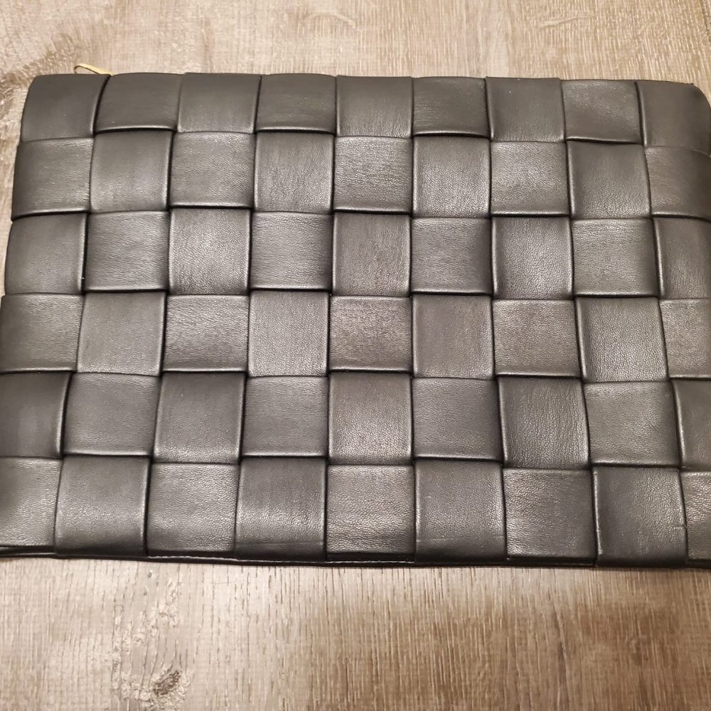 Deux Lux Woven Black Clutch